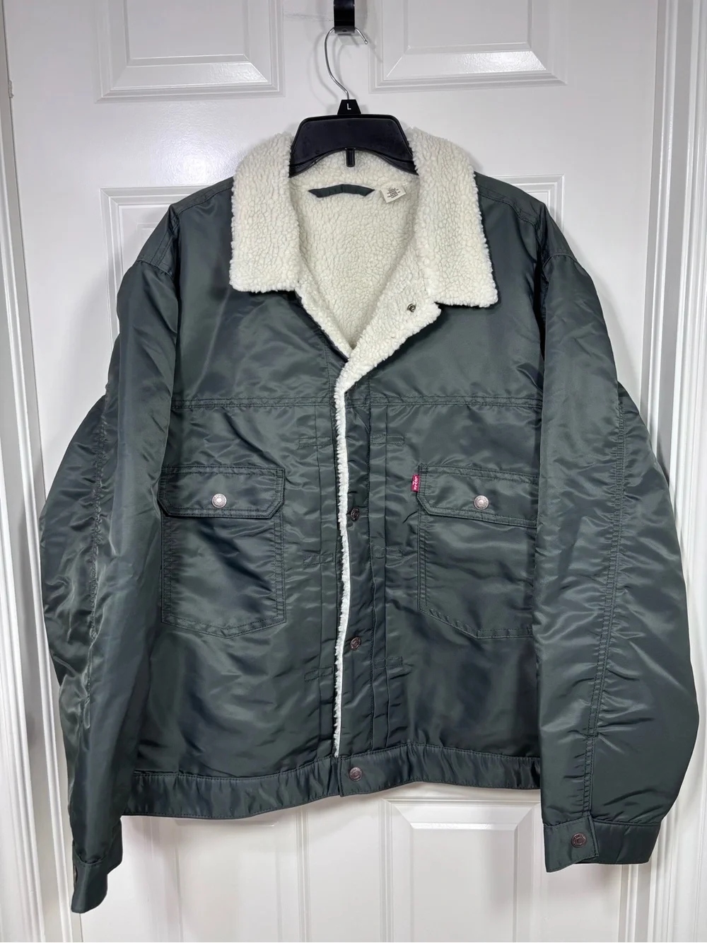 Levi's Type II Sherpa Lined Trucker Jacket Men’s XXL Green/Gray
